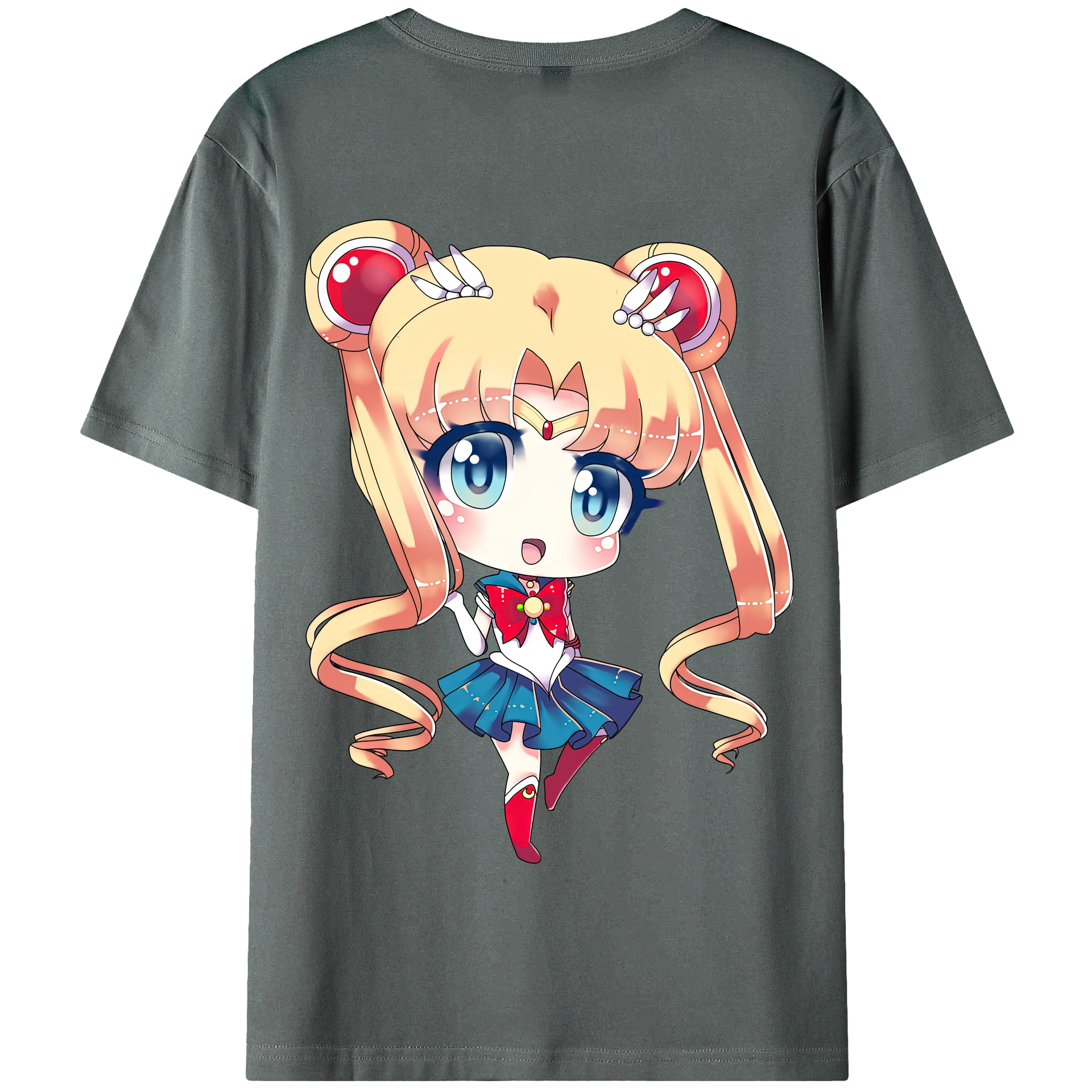 （画像用） 美少女戦士セーラームーン 月野 うさぎ つきの うさぎ Sailor Moon Tsukino Usagi 綿100％半袖Tシャツ（背面プリント）